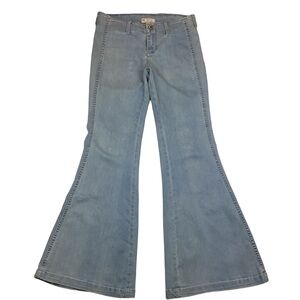 Free People WIDE FLARE Leg/Full Zip/Belt Loops Jeans